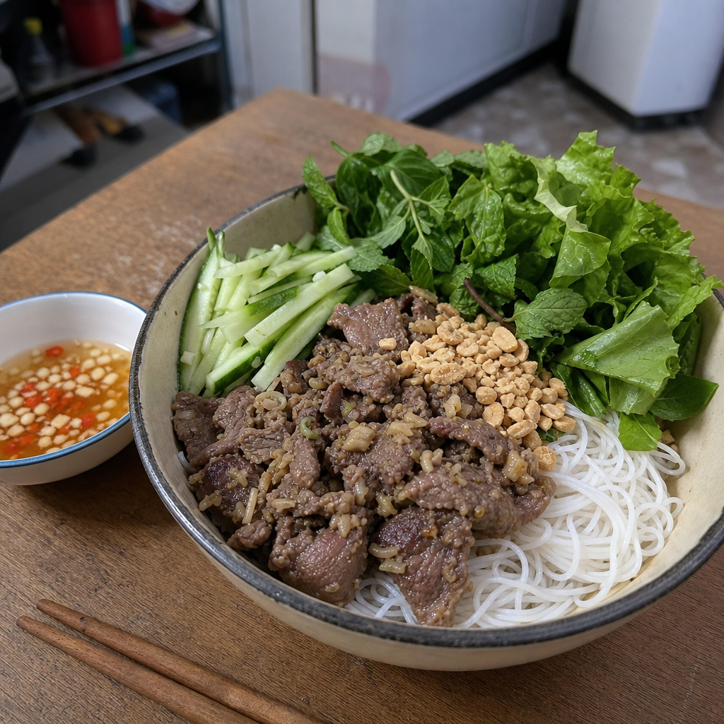Stir-fried Beef with Lemongrass and Herbs