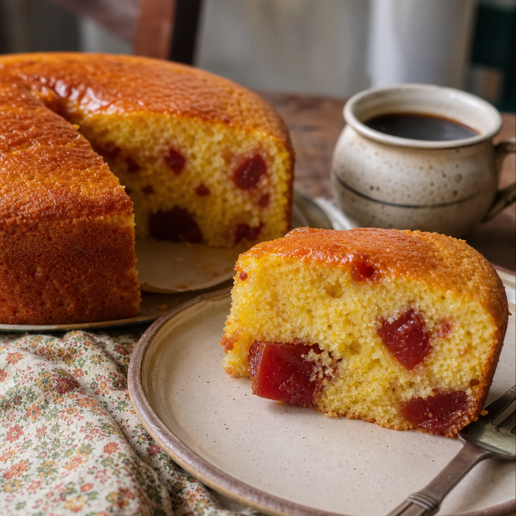 Cornmeal Cake with Guava Paste for Afternoon