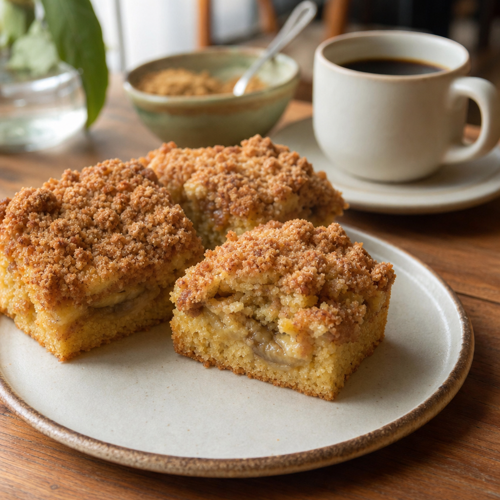 Banana Cuca with Cinnamon Crumble