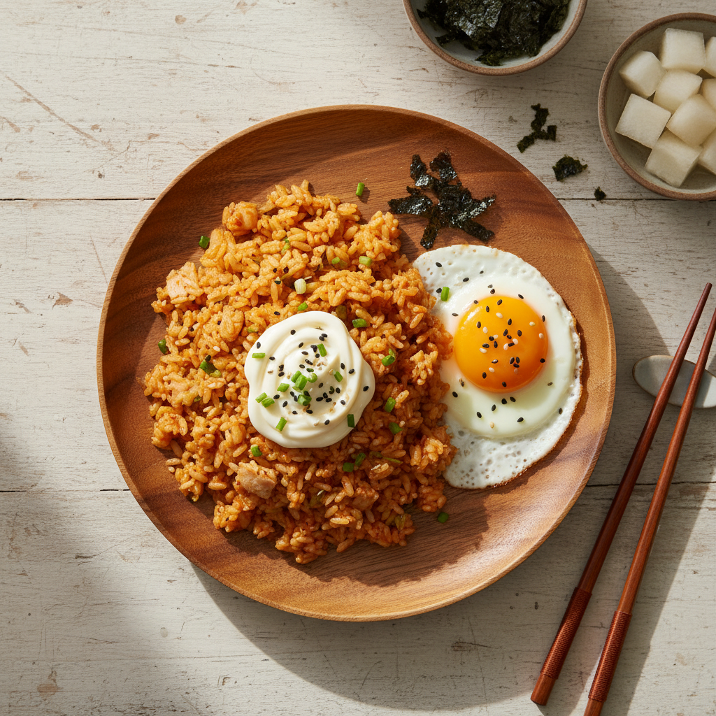 ツナマヨキムチ炒飯 (3分で超簡単！)